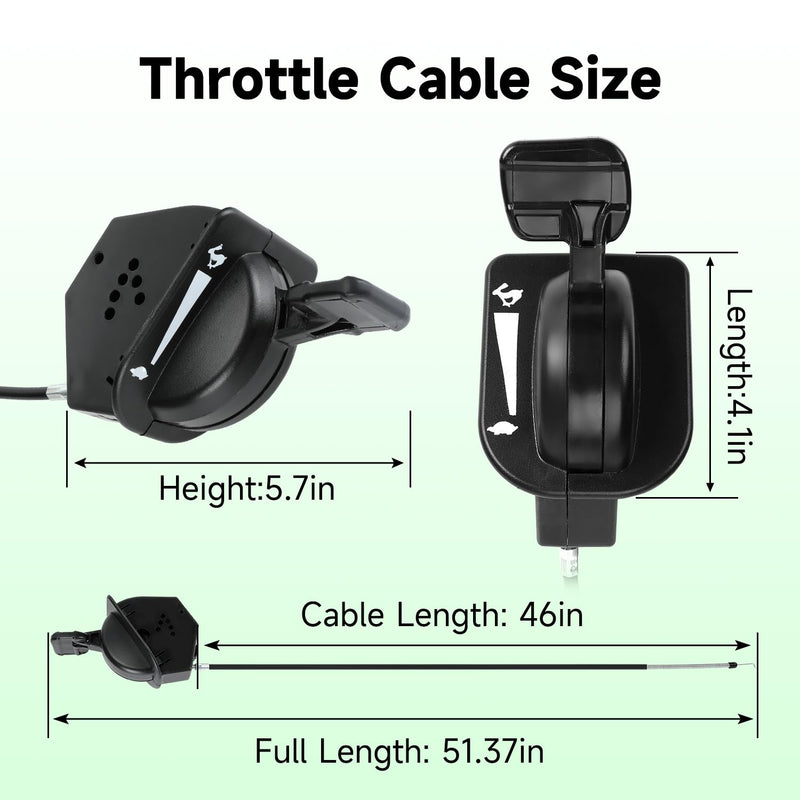 946-05098C Throttle Choke Cable Compatible with Cub Cad-et XT1 LT50 LT46 GT50 GT54 XT2 LX46 LX50 Craftsman MTD Riding Lawn Mower, 746-05098C Control Cable Lawnmower Parts 946-05098A 946-05098B 946-05098C