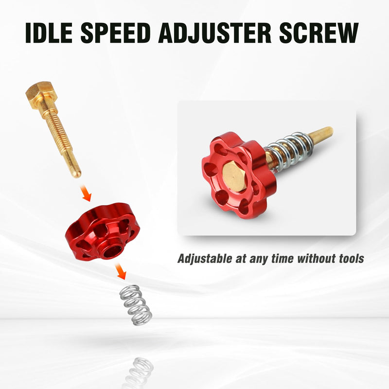 NIBBI Carburetor Idle Screw,Carb Rebuild Kit,Idle Speed Accessories Replacement for PE24/26