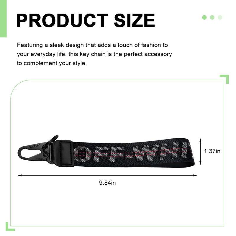 Car Keychain, Fabric Keychain Wrist Lanyard, Key Ring for Cars Keys Wallets Jeans Decoration, Car Accessories (Black) Black