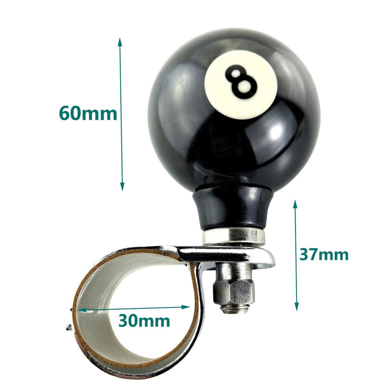 Lunsom 8 Ball Shape Wheel Spinner Resin Steering Suicide Knob Driving Power Handle Control Grip Booster Car Turning Aid Helper Fit Most Vehicle black 8