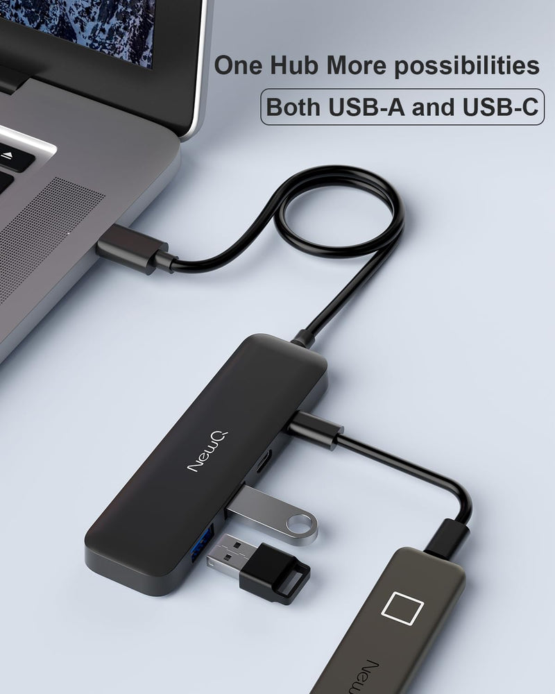 Versatile USB C Hub and Small USB HUB with 2ft Cable