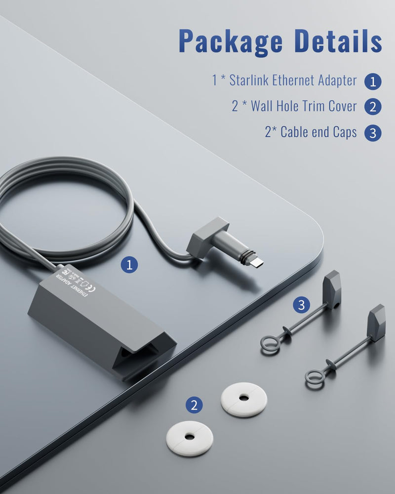 Ethernet Adapter for Starlink Gen 2 Wired External Network. Extend RJ45 Port for Starlink V2. Easy Setup, High-Speed, Stable Adapter Kit for Starlink Gen 2 Routers.