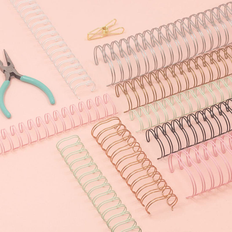 Craftelier - Set of 2 Double Ring Spiral Binders for Albums, Notebooks, Diaries or Calendars | Ideal for Scrapbooking and Other Crafting Projects | Ø 1.90 cm (0.75") - Gold Colour
