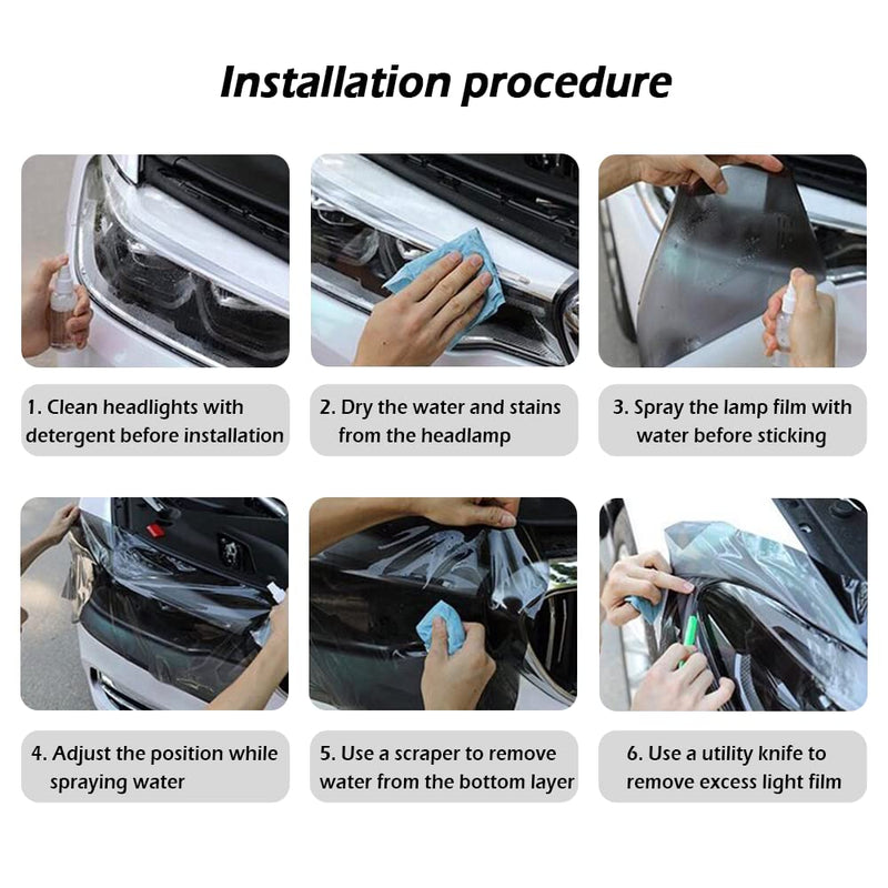 12 X 48inch Car Light Tint Film, Cuttable&Stretchability Car Headlight Taillight Fog Light Vivid Vinyl Wrap Protector,Non-Marking Self-Adhesive Decals Car Decor (Purple) Purple