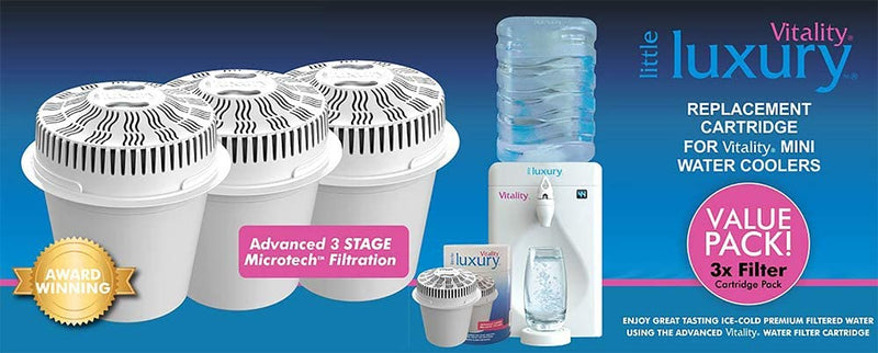 Little Luxury Vitality, Replacement Filters for Water Coolers and Non Cooling Dispensers, 3-Pack 3 Count (Pack of 1)