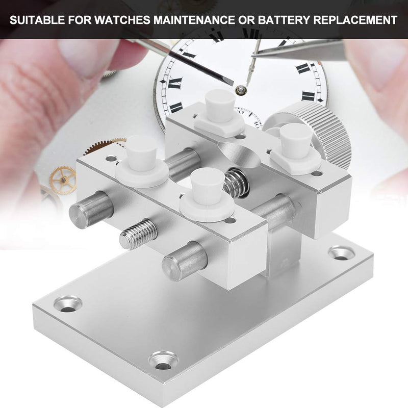Joyzan Watch Case Holder, Metal Clamp Table Bench Vise Adjustable Opener Back Case Drill Press Closer Remover Strap Base Movement Repair Clip Watchmaker Wristwatch Tool Jewelry Parallel DIY Carving
