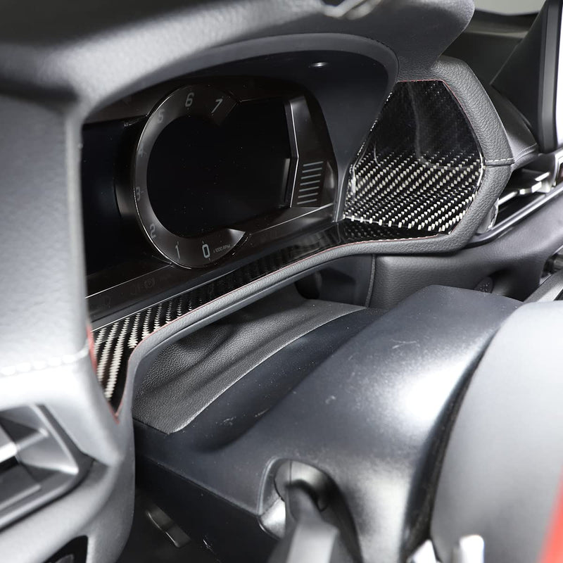  [AUSTRALIA] - Soft Carbon Fiber Dashboard Trim Sticker Fit for Toyota Supra GR A90 A91 MK5 2019-2026, Instrument Panel Dashboard Tachometer Console Trim Cover 3Pcs (Black) Black