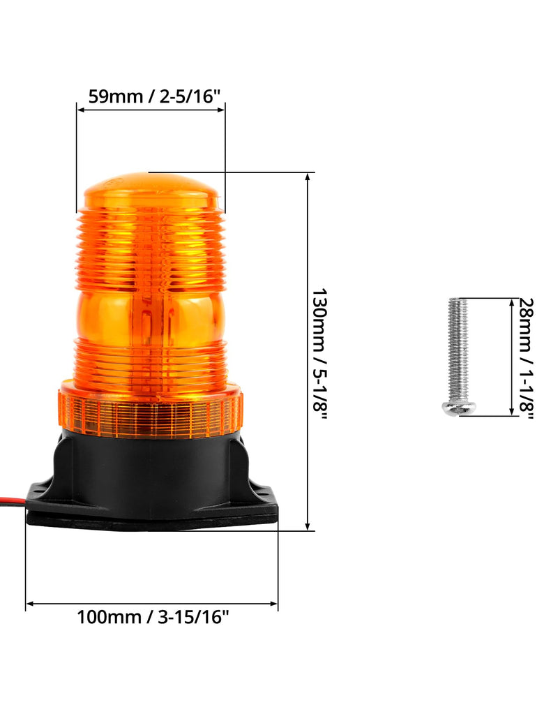 QWORK Amber Led Strobe Lights, Warning Emergency Flashing Beacon Lights for Trucks, Cars, Bus, Tractor, Mower, ATV, Golf Carts, UTV, 2 Pack