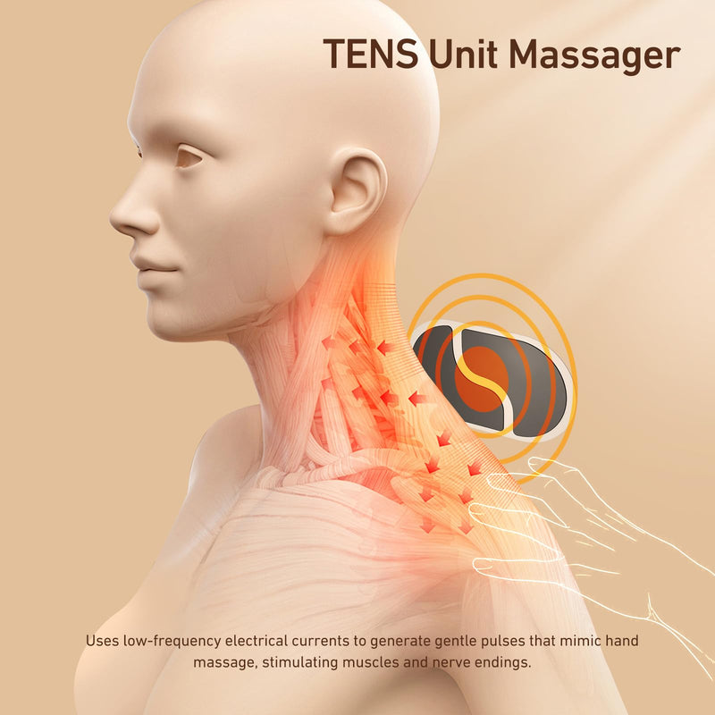Wireless TENS Unit, Health Expert,Protable Massager,Muscle Stimulator with LCD Screen and Charging Box