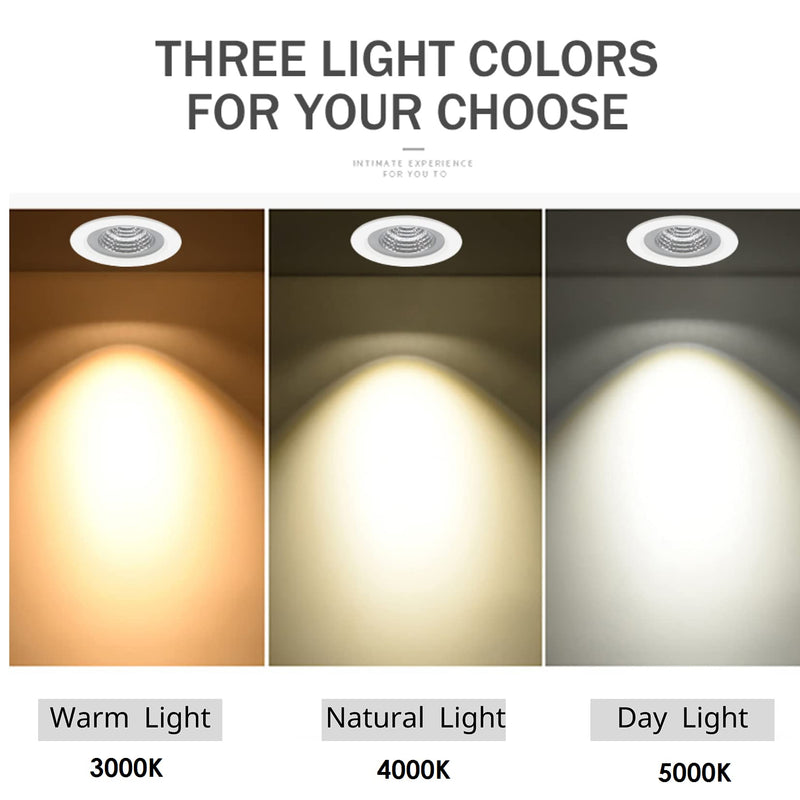LS-PRO 4.25inch 15w LED Recessed Ceiling Light Slim Aluminium Panel, Anti Rust Fixture Downlight Shower Spotlight IP65 Waterproof for Wet Location Indoor & Outdoor Natural light/4000k-White Body 15W NATURAL LIGHT White