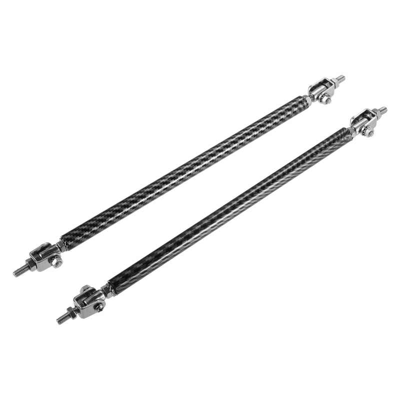 ACROPIX Universal Adjustable Aluminum Alloy 8"-10" 200mm Car Front Bumper Lip Splitter Strut Rod Tie Support Bars Carbon Fiber Pattern Black - Pack of 2 8"-10"