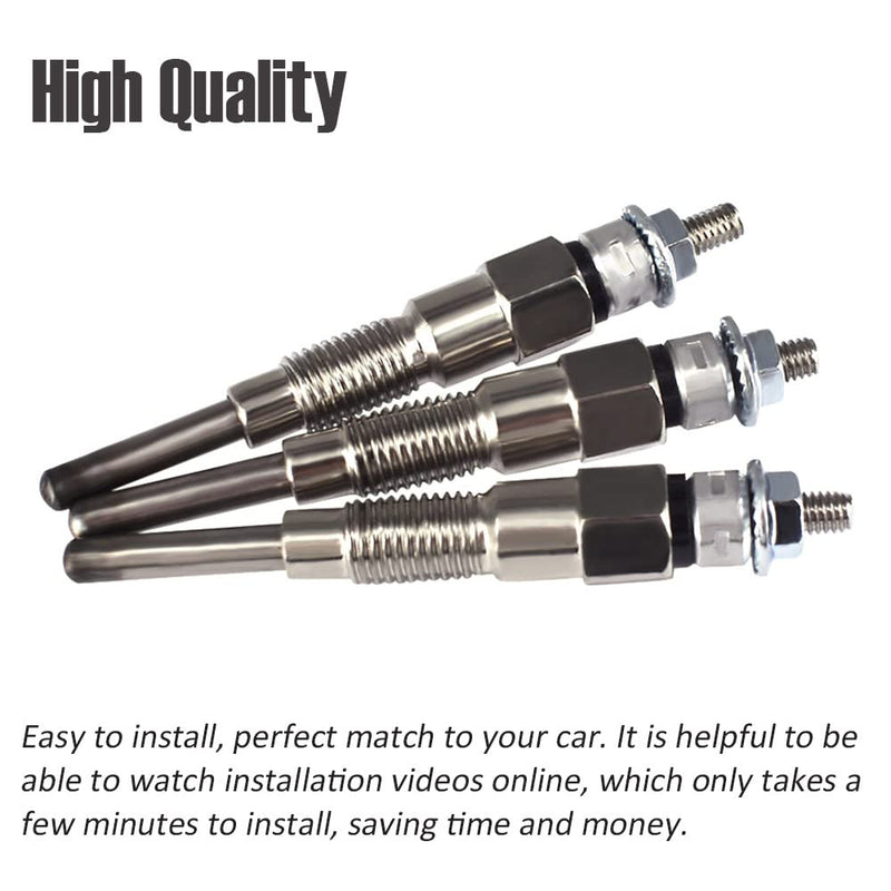 3PCS Glow Plug 16851-65510 16851-65512 Fits for Kubota D722 D902 D905 D1005 D1105 V1505 V1305 Tractor B1700D B1700E ZD326 ZD331 Mower BX1800D BX1830D