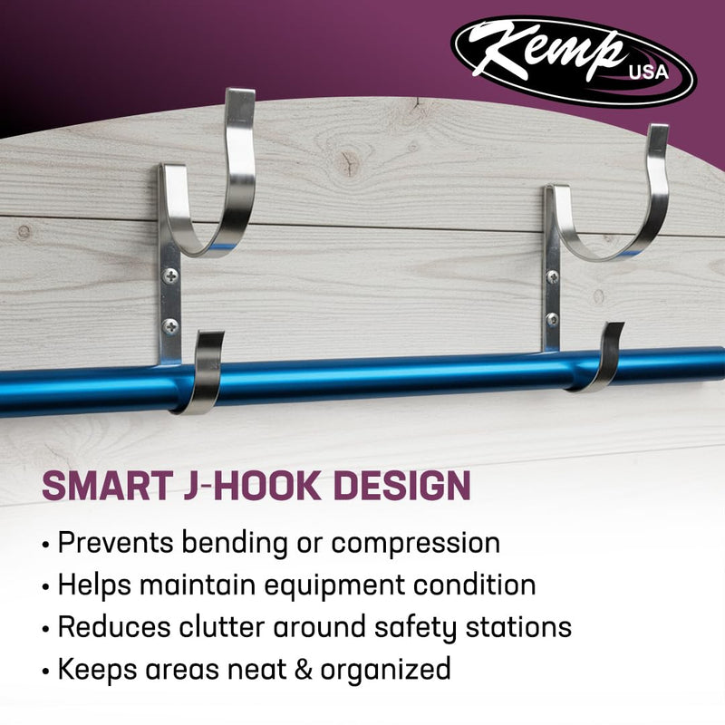 Kemp USA Aluminum Ring Buoy J-Hook Mounting Bracket Wall Hanger for Lifesaving Ring Buoys & Throw Ropes Corrosion-Resistant Marine Dock Pool Safety Storage