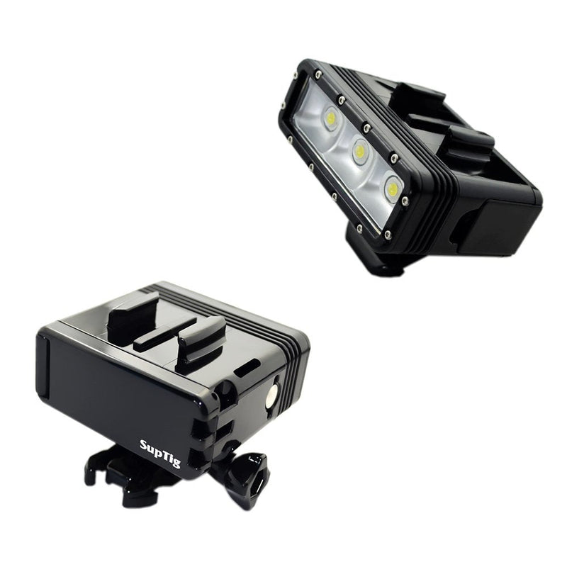 Suptig Underwater Lights Dive Light Dual Battery Waterproof LED Video LIght Compatible for Gopro Hero 8 Hero 7 Hero 6 Hero 5 Hero 4 And Other Action Cameras, Waterproof 147ft(45m)