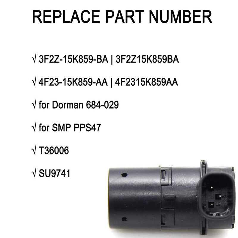  [AUSTRALIA] - 4 Pack Backup Rear Parking Aid Assist Sensor Compatible with Ford F150 F250 F350 E-150 E-250 Escape Explorer Lincoln Mercury Mariner Mountaineer - Replace# 684-029 3F2Z15K859BA 4F2315K859AA T36006 black