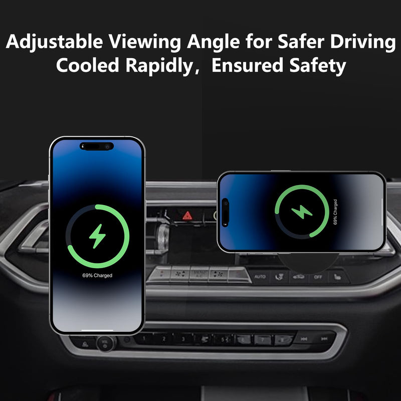 CLEC for BMW X5 2018-2023 X6 2020-2022 Magnetic Wireless Charger Car Phone Holder Mount Custom Fit for BMW X5 2018-2023 X6 2020-2022 15W Fast Charging Car Phone Holder Wireless Charger