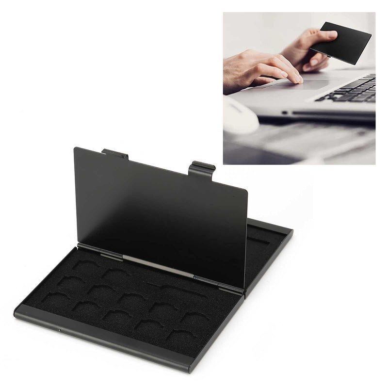 Generic SIM Card Case, Aluminum Storage Box with 4 12 Nano 4 Micro 1 Pin Slots, for Organizing Protecting Cards Travel Use