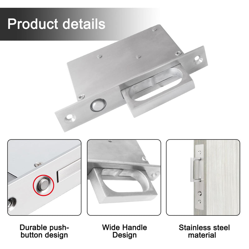 Recessed Finger Flush Pulls with Edge Pull - Suitable for Pocket Door,Closet Door,Sliding Doors, Barn Door Handle Hardware (Sliver, 6inch) Sliver
