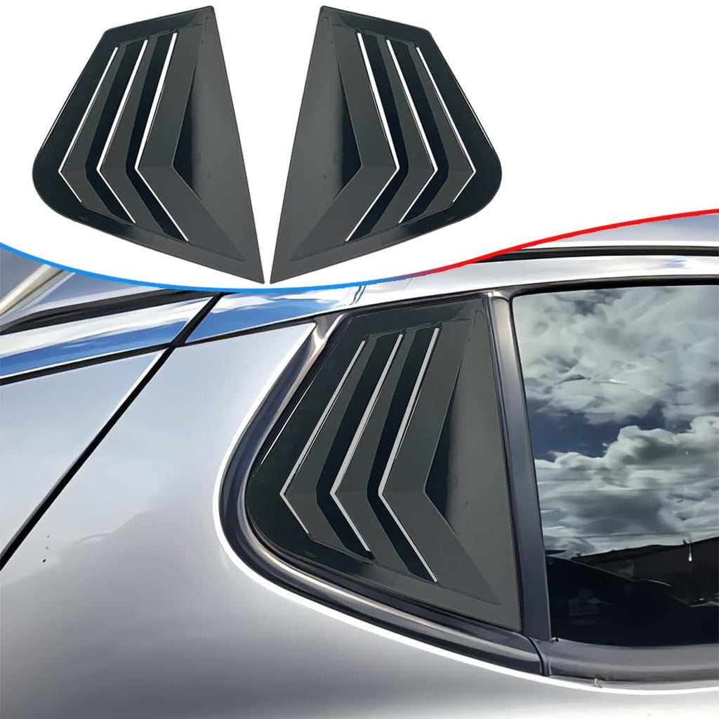 Window Louver 2Pcs Side Vent Window Louvers for Kia Optima 2011 2012 2013 2014 2015, ABS Print Sport Window Decorative Covers, Exterior Trim Accessories - Bright Black 2011-2015 Kia Optima