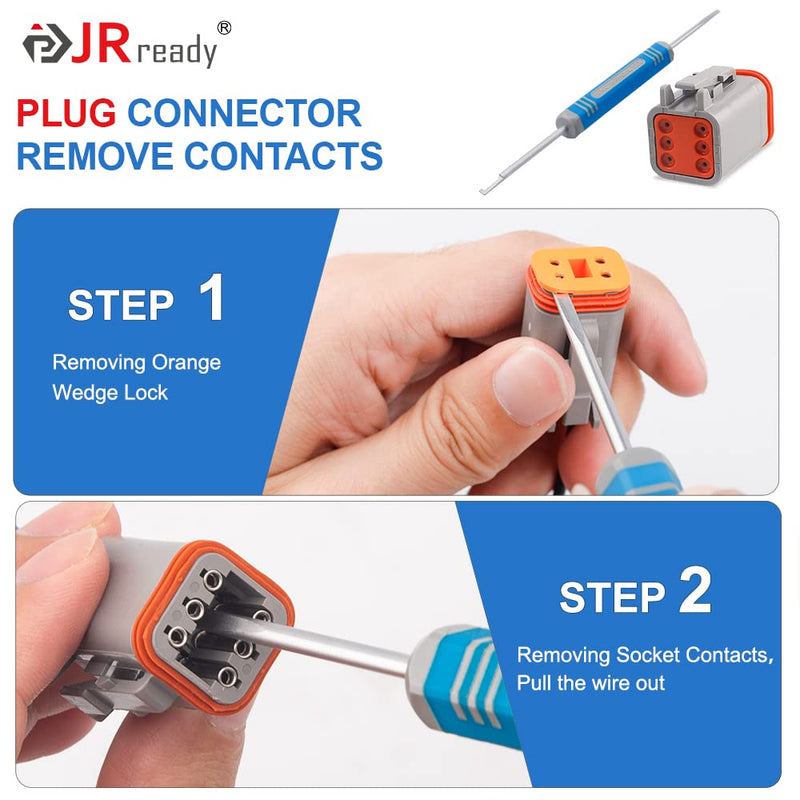 JRready DRK-RT1B Deutsch Pin Removal Tool, Pin Socket Contact/Wedgelock Removal Tool, Suitable for Deutsch DT, DTM, DTV, DRB, DRCP and Strike Connectors