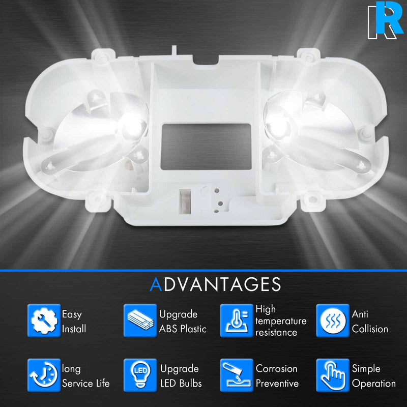 VM2396 829182 Front Overhead Console Circuit Board Repair Kit with 2 Lens Fit for Ford F150 F250 F350 F450 F550 for Lincoln Mark LT 2004-2010 Cab Interior Ceiling Dome Map Reading Light Lamp lights