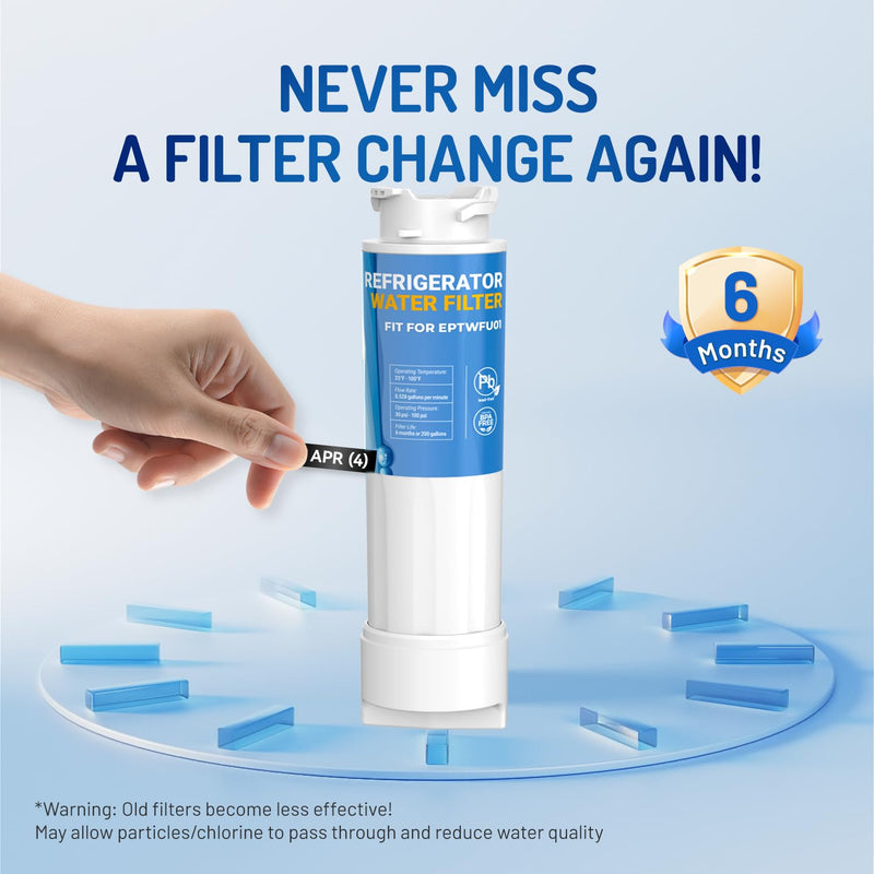 Replacement for EPTWFU01 Frigi-Daire Water Filter, Compatible with Pure-Source Ultra 2, EWF02, 012505454226, 4562222 Water Filter,|4pack 4pack