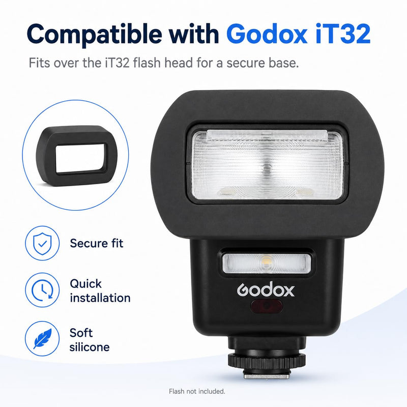 Silicone Adapter Ring for Godox iT32 Camera Flash | Connects the iT32 Flash Head to the S-R2 Mount for Use with AK-R11 and AK-R1 Accessories