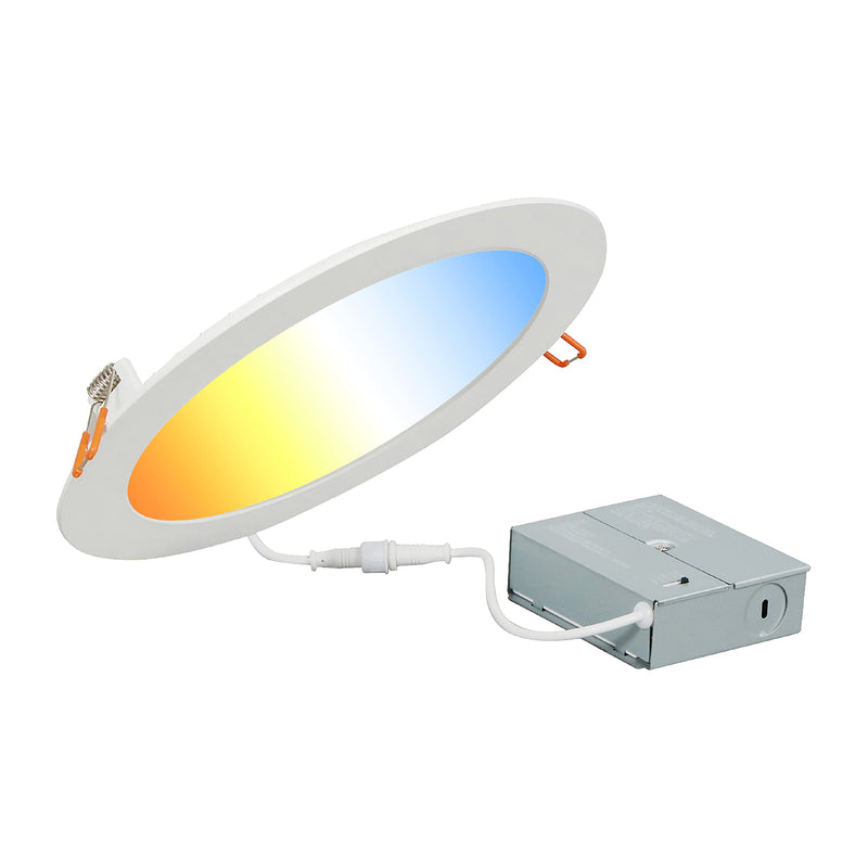Sylvania 8" Slim Microdisk Recessed LED Downlight Kit, Dimmable, 20W, 5 CCT Color Selectable (2700K/ 3000K/ 3500K/ 4000K/ 5000K), Wet Rated, 90 CRI - 1 Pack (61407) 5cct in One (2700k/3000k/3500k/4000k/5000k) 1 Count (Pack of 1)