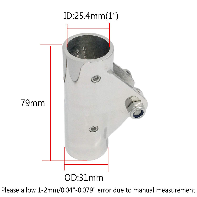 316SS Boat Tube Connector,Boat Rail Fittings Folding Swivel Connector for 1INCH O.D.tube/pipe Marine Boat Yacht
