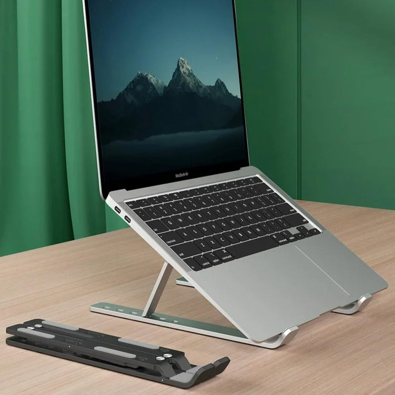 Portable Desktop Laptop Tablet Holder Stand Folding Desk Lazy Bracket for iPad MacBook Air Lenovo Redmi Book Galaxy Tab Notebook (Silver) Silver