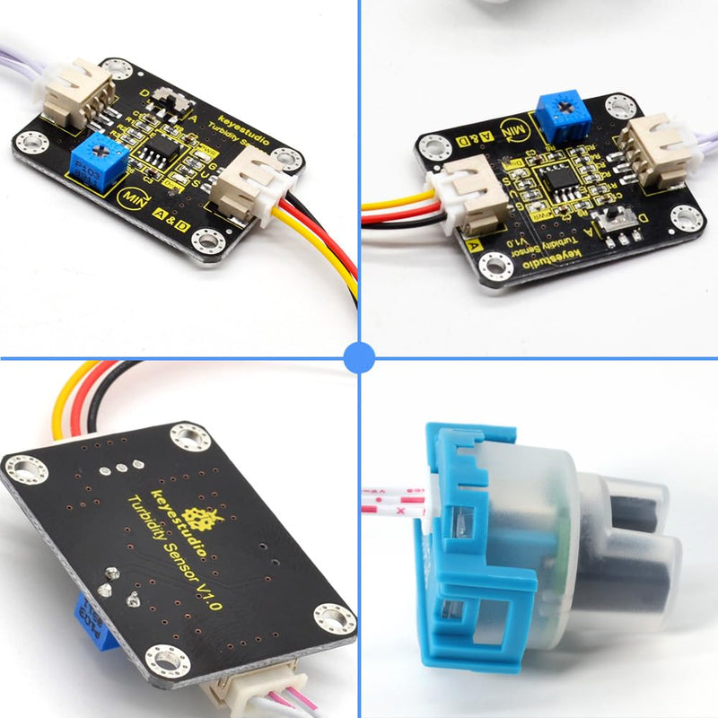 KEYESTUDIO Turbidity Sensor Module V1 for Arduino,Water Quality Monitor Particles Water/Liquid Turbidity Level Tester