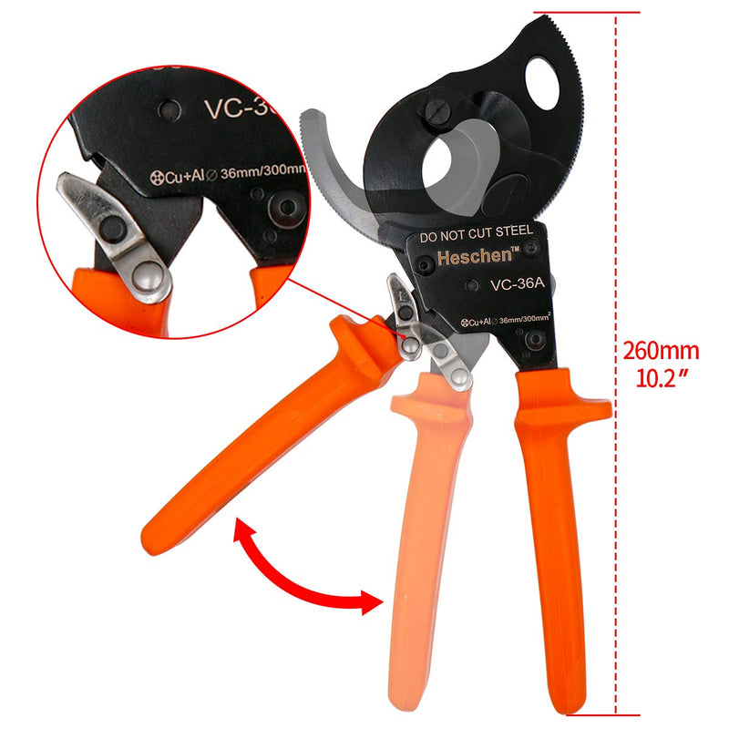 Heschen Ratchet Cable Cutter VC-36A use for 36mm/300mm² Wire Stripper plier Hand Crimping Tool