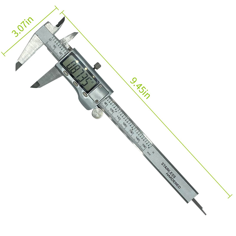 Stainless Steel Digital Caliper | 6 inch /150mm + Large LCD Screen