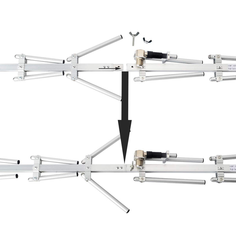 HYS UHF Yagi Portable Installation Outdoor Antenna Base Stations 9dBi UHF 70cm/UHF 400-470 MHz 5 Elements Antennas for Motorolar Yaesu Kenwood HYT Vertex Icom UHF Mobile Radios/Repeater