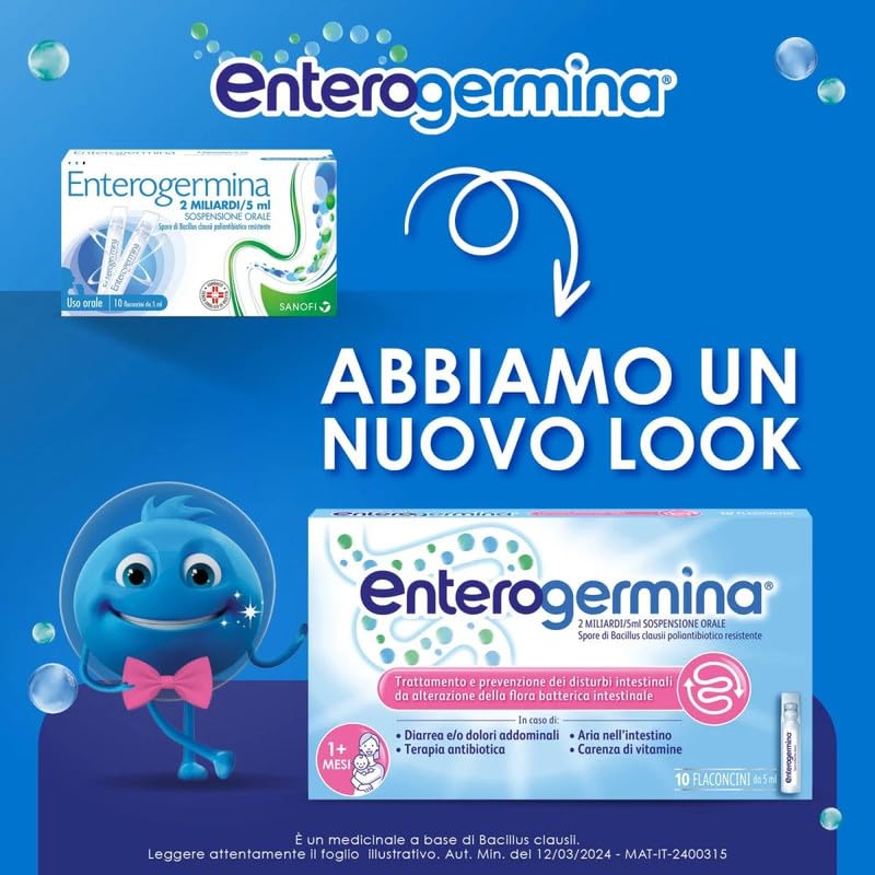Enterogermina - Made in Italy - 20 Vials (2 Billion)