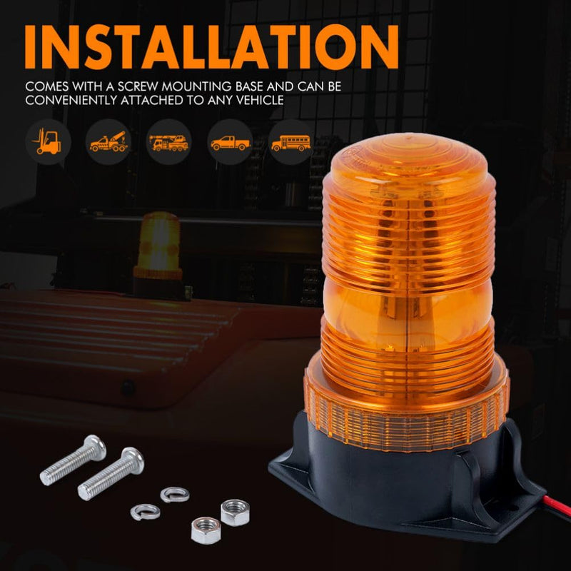 Xprite 30 LED Amber Forklift Beacon Strobe Light Safety Warning Flashing Lights for 10-110V Mower, ATV, Trucks, Tractor, Golf Carts, UTV, Cars, Bus 1 PC