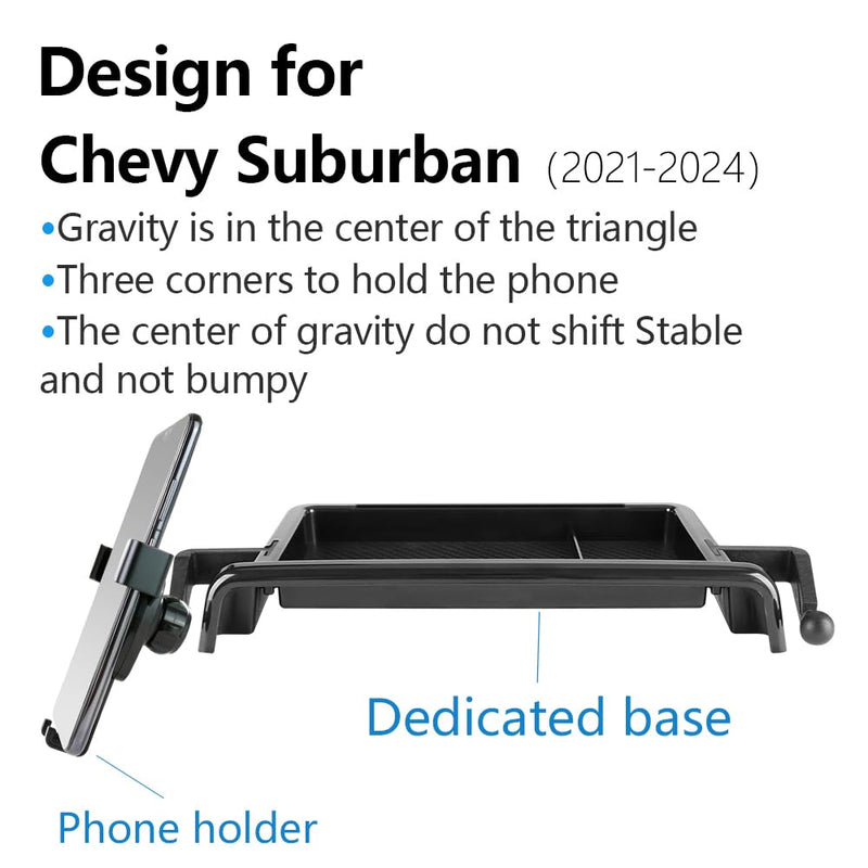 Car Phone Holder Center Console Organizer For Chevy Suburban 2021 2022 2023 2024，Tahoe 2021-2024，GMC Yukon 2021-2024 SLE, SLT, AT4 【Not fit Denali & Denali Ultimate】Auto Accessories Mount case Holder Box For Suburban Tahoe Yukon 2021-2024