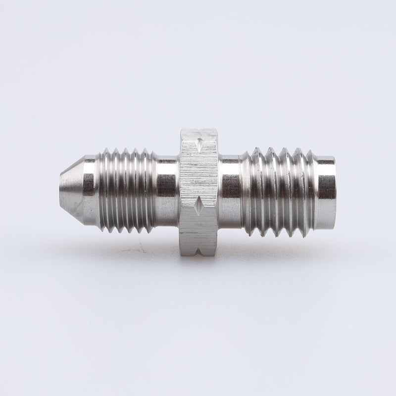 -3 AN Male Flare to M10x1.25 Inverted Seat Straight Stainless Steel AN3 3/8x24 Male Thread Flare Brake Line Union Tube Hose Fitting Adapter -3AN to M10x1.25 an to metric inverted seat adapter