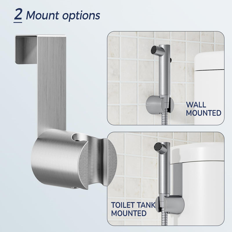 BIGCOW Stainless Steel Handheld Bidet Sprayer for Toilet, Stepless Water Pressure Control, Gentle Toilet Jet Spray with Leak-Proof Bidet Hose, Ideal for Feminine Hygiene, Cloth Diaper, Pet Cleaning