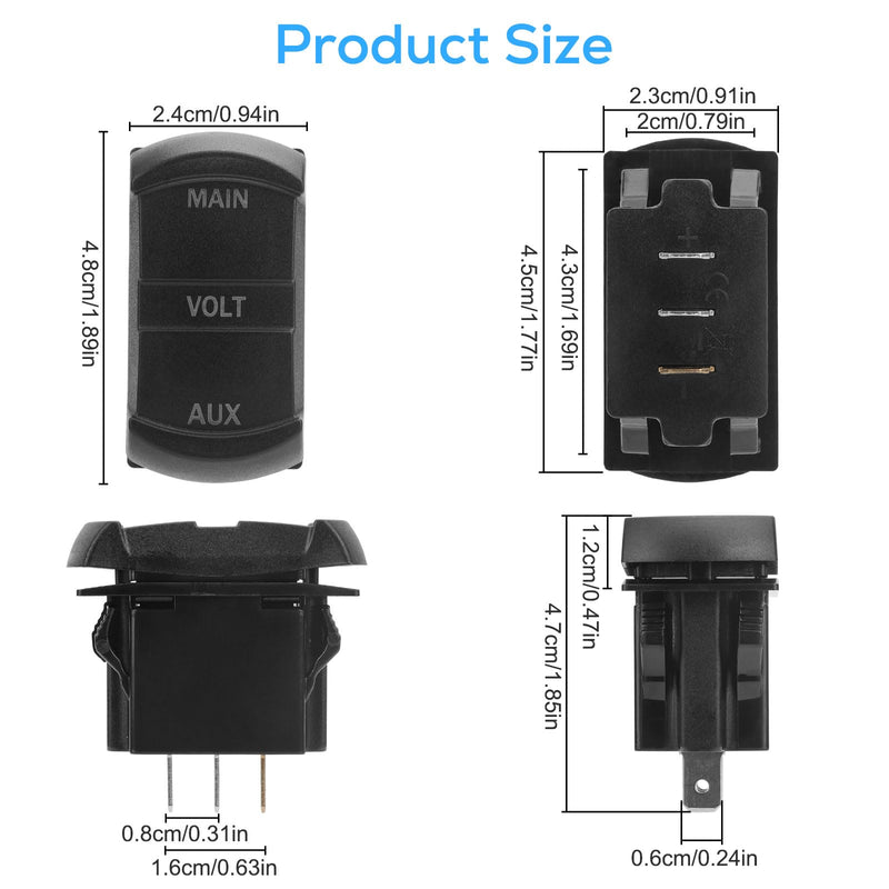 Linkstyle Double LED Digital Voltmeter, 12V Voltmeter Gauge, Dual Voltage Meter, Voltage Gauge Battery Monitor for Car