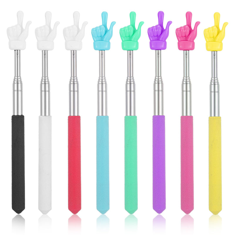 32 Pack Pointer Stick for Classroom, Extendable Multipurpose Teacher Pointer Stick Finger Pointers Sticks for Teachers Coach Presenter, Classroom Essentials(8 Colors) 32