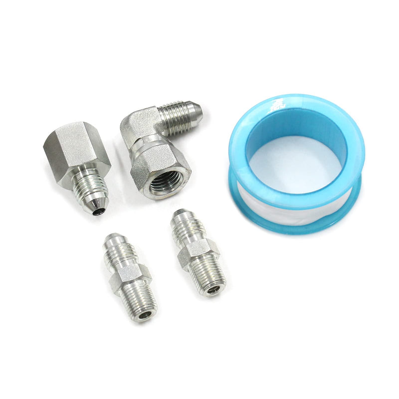 Steel Braided Turbo Oil Feed Line -4AN, Pressure Stainless Remote Turbocharger Sensor Teflon 4 AN Gauge Line Kit (36 inch) 36 Inch