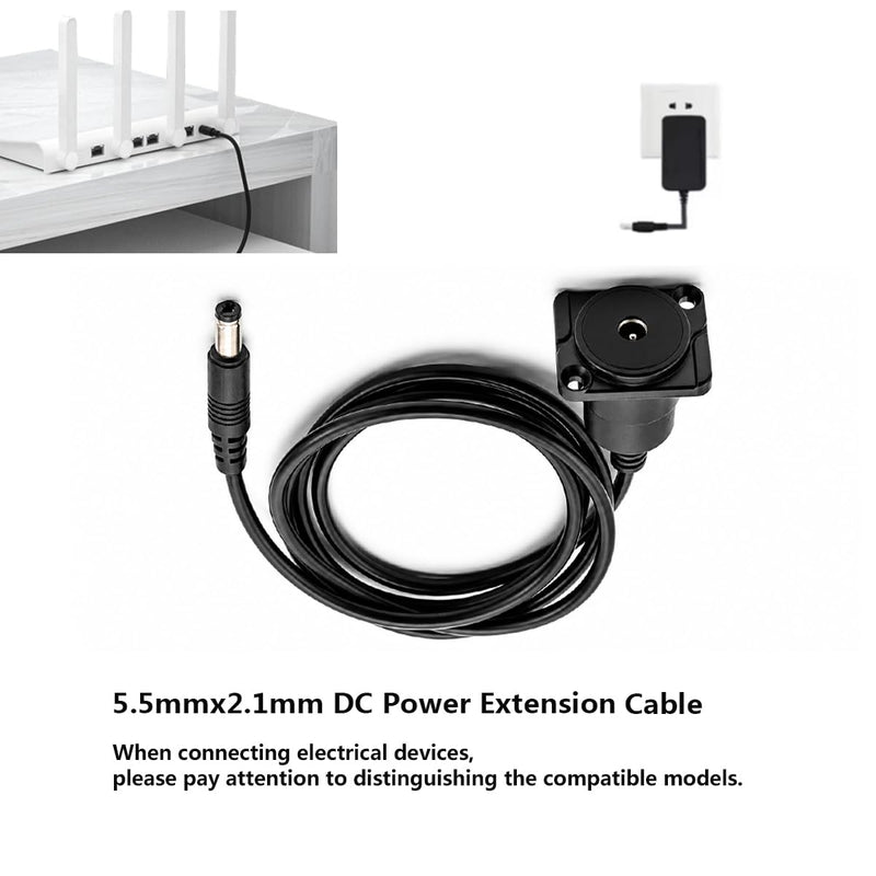 PENGLIN DC Power 5.5 * 2.1mm Extension Cable 1M/39.3 inch | DC Female to Male Panel Mount, For CCTV Surveillance Camera Router LED Light