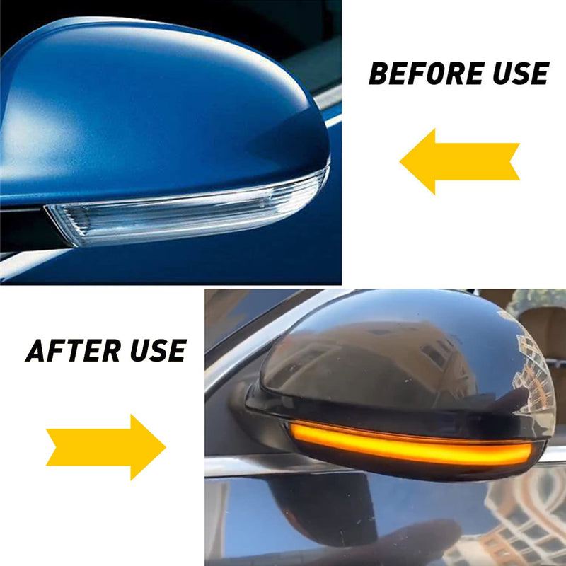 Sequential LED Side Mirror Lights Turn Signal Smoked Lens Compatible with VW Golf 5 EOS GTI Jetta MK5 Passat B5.5 B6 R36 Sharan Skoda Superb B5,Amber Amber Sequential (VW Golf 5 GTI Jetta MK5)