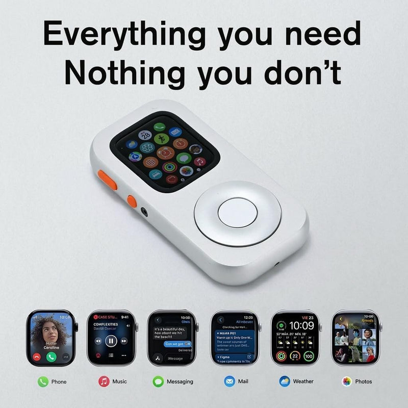 RePod Aluminum Case for Apple Watch S10/11 46mm Protective Cover | Retro Music Player Design; Functional Mechanical Scroll Wheel; Premium CNC Metal Handheld Guard; Silver Watch Accessory 46MM - Series S10/11