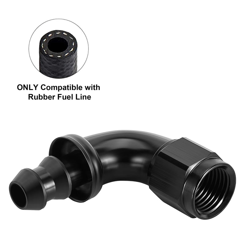 EVIL ENERGY 8AN 90 Degree Push Lock Fitting One Piece Full Flow Hose End