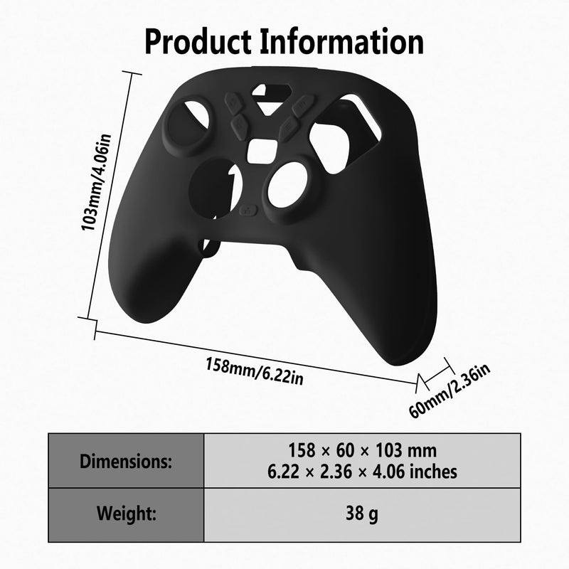 Geiomoo Silicone Cover for ASUS ROG Raikiri II Xbox Controller Case, Soft Flexible Scratch Resistant Protective (Black) Black