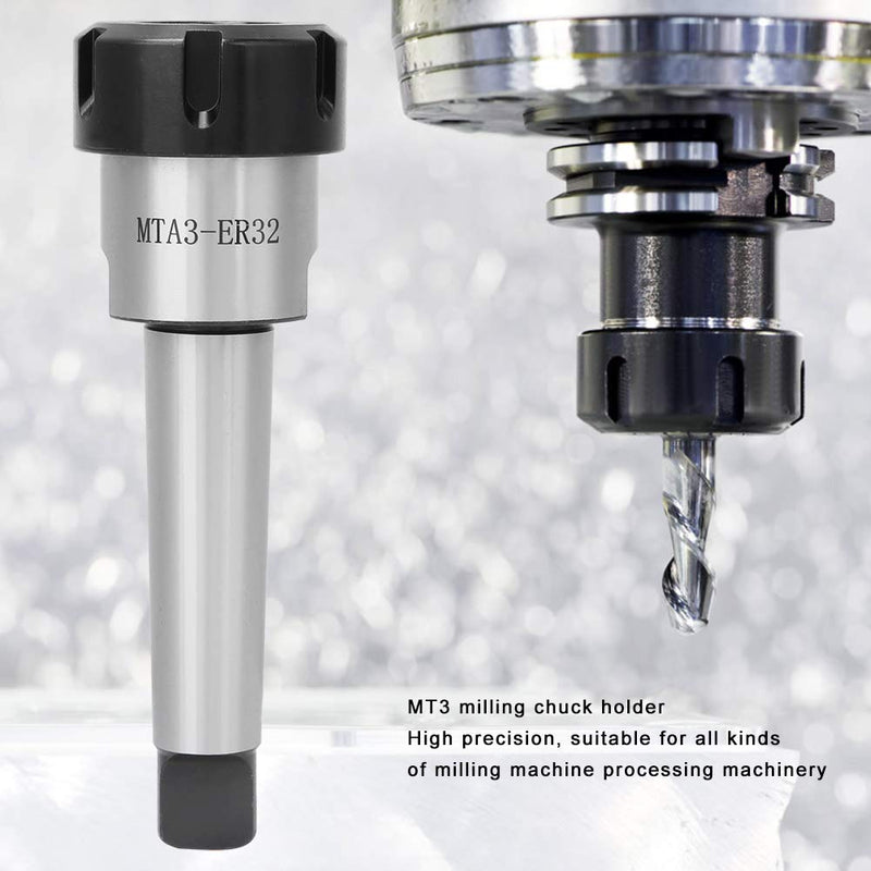 ER32 Collet Holder MT3 Morse Taper Shank for CNC Milling Lathe and Precision Metalworking