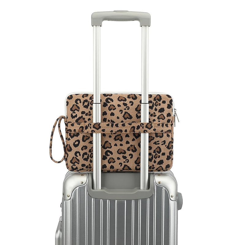 canvaslife laptop computer protective case with pockets is suitable for MacBook Pro 14-inch and 14-inch - 14.4-inch HP, Lenovo, Dell, Asus, Acer laptops(Classic leopard) Classic Leopard 14 inch-14.4 inch