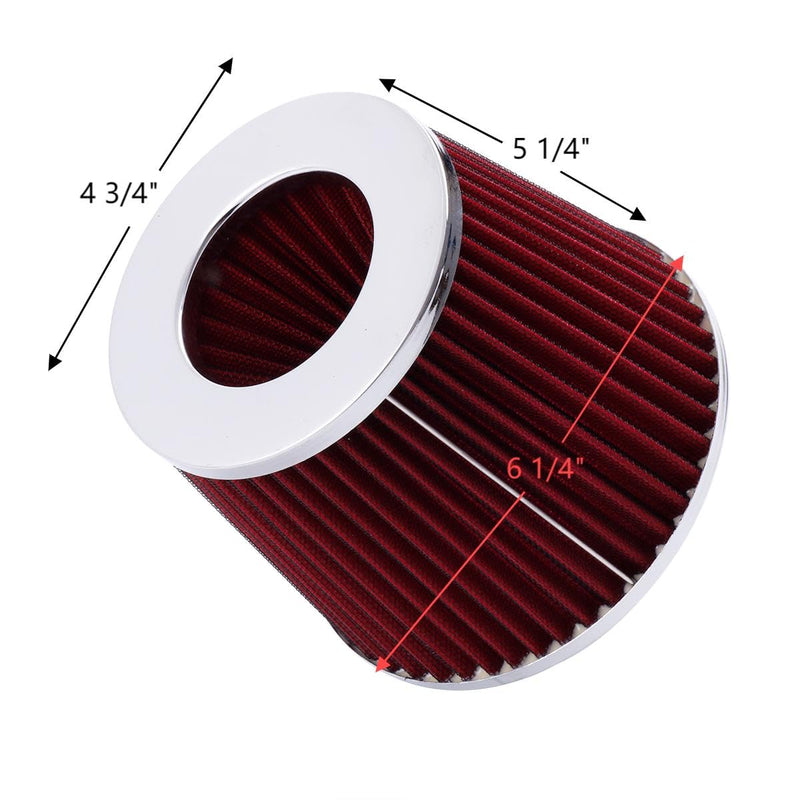 2.5"Universal Clamp-on Air Intake Filter - Washable, High-flow，Lower intake air temperature, Inlet Cold Air Cone Replacement 2.5"